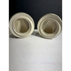 Pair Lenox Porcelain Picture Frames Cream Gold Trim 5" Holds 3x3 Photo